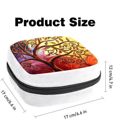Abstract Art Tree & Leaf Color Sanitary Napkin Storage Bag - Period Pad Tampon Makeup Pouch - Buy Online on GoSupps.com
