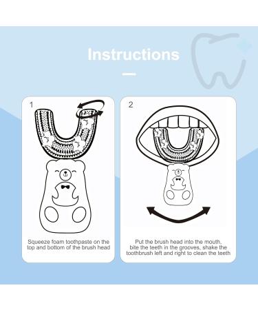 2 PCS U Shaped Silicone Kids Toothbrushes for All-Round Cleaning - BPA Free Duck and Bear Design (Ages 7-12) - Buy Online on GoSupps.com