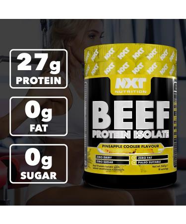 NXT Beef Protein Isolate 540g - High Protein Powder with Natural Amino Acids - Paleo Keto Friendly - Dairy & Gluten Free | Pineapple Flavor - Buy Online on GoSupps.com