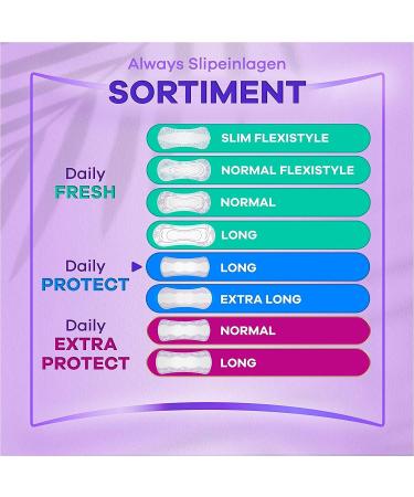 Always Dailies Protect Long Panty Liners for Women - 64 Unscented & Breathable Pads - Gigapack Flexible Comfort - Buy Online on GoSupps.com