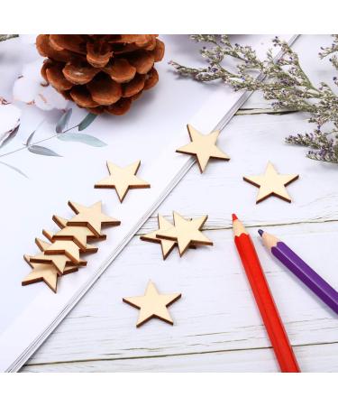 300 Wooden Stars Shapes - 1 Inch Unfinished Wood Cutouts for Crafts, Christmas Party, Wedding Decor - Buy Online on GoSupps.com