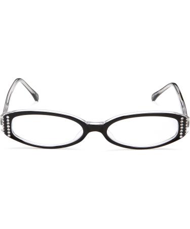 Women's Madison Reading Glasses - Jet Rhinestone Frame & Clear Lens | 1x Magnification - Stylish & Comfortable Reading eyewear for International Shipping - Buy Online on GoSupps.com