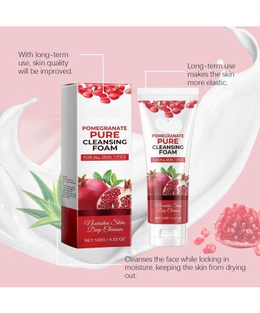 Pomegranate Facial Cleanser - Deep Cleans Pores & Exfoliates Hydrating Non-Tightening Suitable For All Skin Types(3PCS) - Buy Online on GoSupps.com