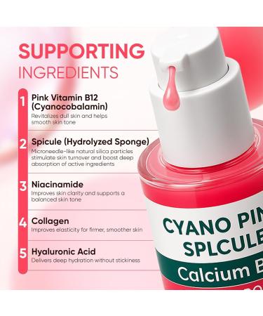 Dr.Cemenrete Vitaliq Cyano Pink Spicule Serum + Picotonic Shot Ampoule Duo - Korean Serum for Face with Alpha Arbutin Niacinamide Calcium - Buy Online on GoSupps.com