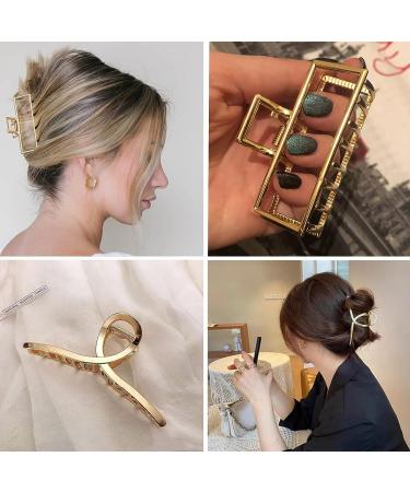 4.7 Inch Gold Metal Hair Clips 4PCS - Non-Slip Big Jaw Clips for Thick & Thin Hair - Cute Butterfly Fashion Accessory for Women & Girls - Buy Online on GoSupps.com
