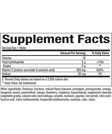 Natural Factors Vitamin C Chewable Wafers - 500 mg, 180 Mixed Fruit Flavor Chews - Buy Online on GoSupps.com