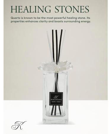 KALIFANO Luxury Quartz Crystal Diffuser Bottle with Selenite Reeds | Gemstone Aroma Vaporizer for Healing - Essential Oils Not Included - Buy Online on GoSupps.com