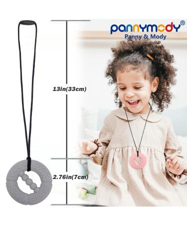 Panny & Mody Chewing Chain Necklace for Boys & Girls - Sensory Chewable Jewelry & Silicone Bite Ring for Autism & ADHD | Gray - Buy Online on GoSupps.com