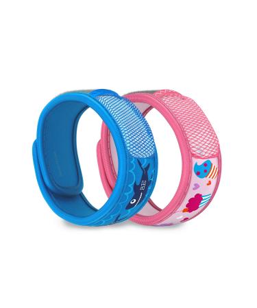PARA'KITO Mosquito Repellent Pack - 2 Kids Wristbands & 2 Refills Be Cool/Cupcake