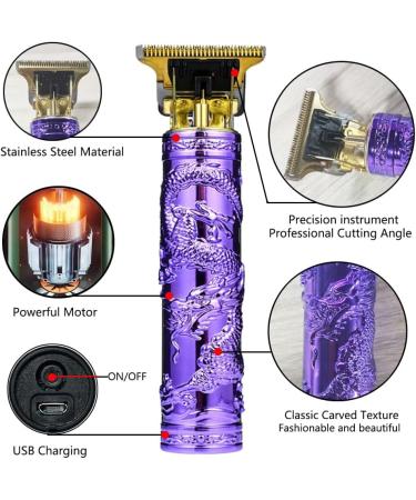 Buy Cordless Hair Clippers for Men - Portable 5.7 Inch Rechargeable Hair Remover with 6 Earpick Tools (Purple) | Best International Shipping - Buy Online on GoSupps.com