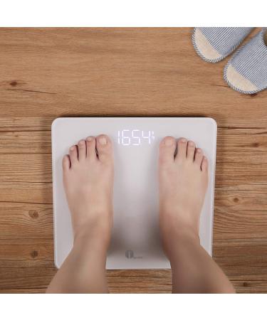 1 BY ONE Smart Body Fat Scale with Bluetooth | Ivory Digital Bathroom Weighing Scale | 400 lb Capacity | Body Composition Analyzer with BMI, Water Percentage, Muscle Mass - Buy Online on GoSupps.com