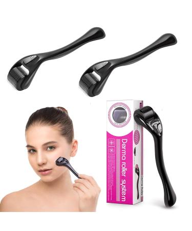 2 pieces of Dermaroller 0.5mm Microneedling Roller with 540 Beauty bar roller 0.5mm bar roller micronadel roller for beard growth facial skin care anti-aging anti-folds