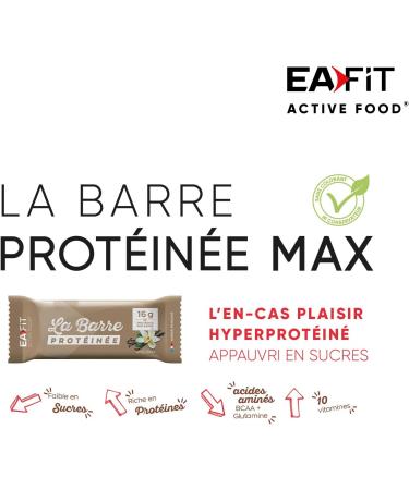 EAFIT La Barre Prot in e - Saveur vanille - Enrob e de chocolat au lait - 16g de prot ines par barre - 5 5g de MG - faible en sucre - 12 vit et min raux - Certifi e Anti-dopage Vanille 1 barre - Buy Online on GoSupps.com