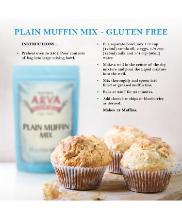Gluten Free Muffin Mix Plain Muffin Mix 440g Makes 6 Large Muffins 100% GF Muffin Mix Made in Canada by Arva Flour Mills - Buy Online on GoSupps.com