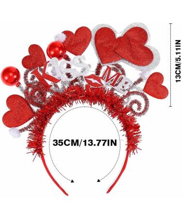 Vatocu LED Valentine's Day Headband Luminous Heart Headpiece Red Lips Headband Sequins Heart Hair Accessories for Holiday Wedding Birthday Party Gift - Buy Online on GoSupps.com