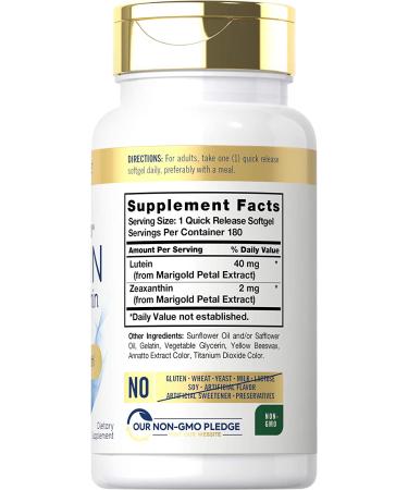 Carlyle Visi Gold Lutein & Zeaxanthin 40mg - 180 Softgels | Eye Health Supplement - Buy Online on GoSupps.com