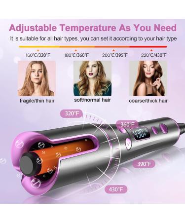 Automatic Curling Iron - 1 Inch Ceramic Barrel Auto Rotating Hair Curler 4 Temperatures & 3 Timers Dual Voltage Safe Hair Styling Tool - Buy Online on GoSupps.com