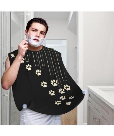 Piano Paws Print Beard Bib Apron - Non-Stick Men's Hair Catcher for Shaving | Perfect Gifts for Men One Size Black - Buy Online on GoSupps.com