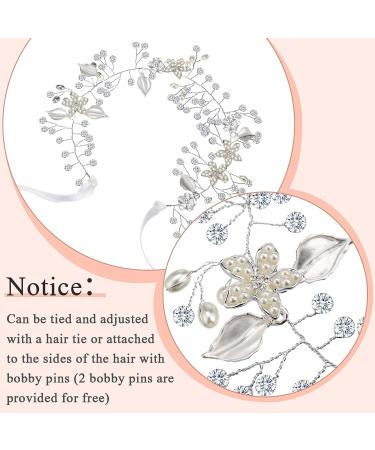 Wedding Flower Girl Headband Set - Rhinestone & Faux Pearl Hair Piece for Bride - Silver Bridal Accessories for Girls - Ideal for Wedding, Communion, Prom - Buy Online on GoSupps.com