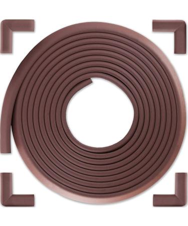 Bebe Earth Baby Proofing Edge and Corner Guard Protector Set, 16 Feet Edges & 4 Foam Corners, Furniture and Tables Child Baby Proof Bumpers , Pre-Taped Corner Cushions - Coffee Brown Coffee Brown 16 feet