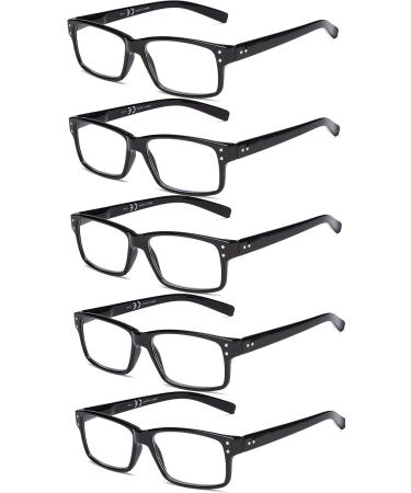 CessBlu Multipack Reading Glasses for Men & Women - 5 Black Eyeglasses 2.5x Magnification - Buy Online on GoSupps.com