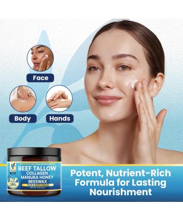 Okaga Skin Revival Bundle Grass-Fed Beef Tallow Balm with Manuka Honey Aloe & Collagen + Botanical Batana Oil Cream with Rosemary Castor & Pumpkin Seed - Buy Online on GoSupps.com