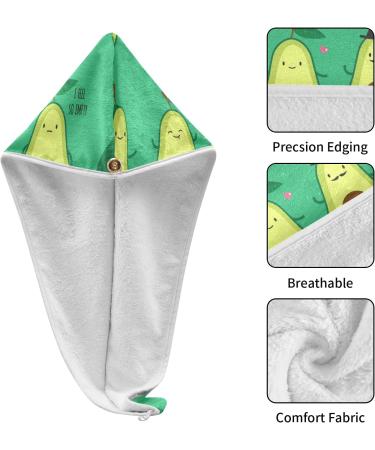 Funny Avocado Hair Drying Towels - 2 Pack Microfiber Hair Turbans for Women | Curly Hair Towels for Fast Drying - Buy Online on GoSupps.com