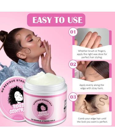 Hair Edge Control Wax 4 oz Hair Pomade Tamer for Smoothing Flyaways Taming Frizz Baby Hair Women Styling Cream Gel Strong Hold Non-greasy Slick Back Hair Glue Long Lasting Bed Head Waxes for Wigs - Buy Online on GoSupps.com