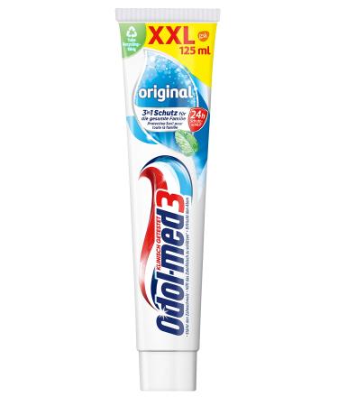 Odol-med 3 Toothpaste Original with 3in1 protection for strong teeth healthy gums** and fresh breath 125 ml 125 g (1 pack)
