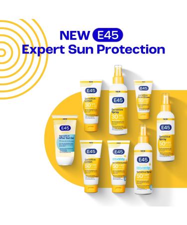 E45 Sun Body Lotion SPF 50+ for Sensitive Skin - Hydrating Sun Cream for Dry, Eczema-Prone Skin - 180ml - Buy Online on GoSupps.com