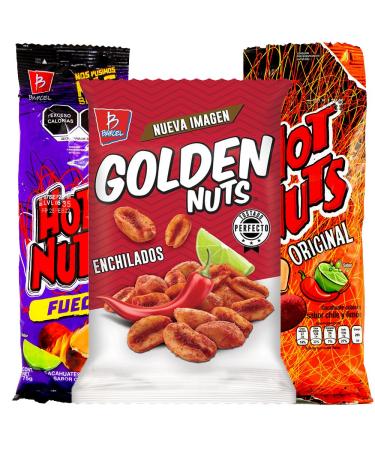 Nuts Bundle / Mexican Nuts Snack Variety Hot Nuts Fuego Golden Nuts and Hot Nuts Spicy Peanuts