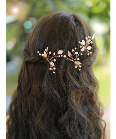 Gracewedding Bridal Rose Gold Crystal Hair pins Women Headpiece Wedding Hair Accessories-Bridal Hair Accessories Vintage Wedding Hair Jewelry for Party and Evening - Buy Online on GoSupps.com