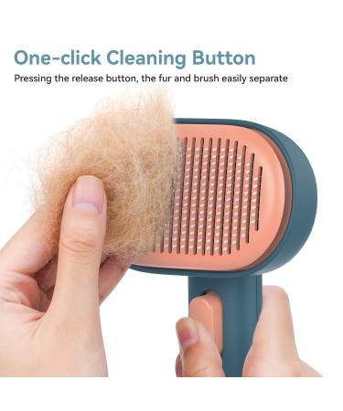 Self-Cleaning Cat Brush for Short-Haired Cats | Aumuca Pet Hair Brush - Removes Mats & Loose Fur (Green) - Buy Online on GoSupps.com