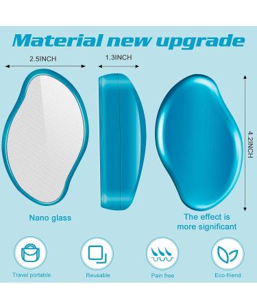 Reusable Crystal Hair Eraser for Men and Women - Painless Hair Removal Tool for Back, Arms, Legs - Magic Exfoliation Device (Blue) - Buy Online on GoSupps.com