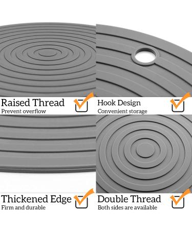 Ptlom Pet Food Mat 2 Pcs - Prevent Food and Water Overflow - Medium & Small Pet Silicone Placemat - 9.5x9.5 Grey - Buy Online on GoSupps.com