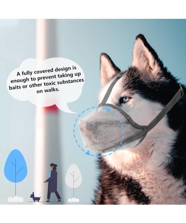 Breathable Dog Muzzle - Rounded Mesh Design for Small Medium & Large Dogs | Prevents Biting Chewing & Eating - Size M (Gray) - Buy Online on GoSupps.com