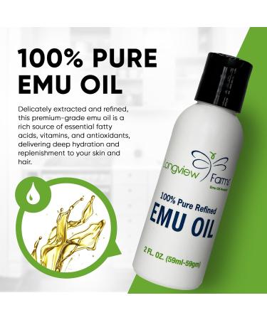 100% Pure Organic Emu Oil - Hair & Body Oil for Healing Pain Relief & Hair Growth | Premium Quality | 2 Fl. Oz - Buy Online on GoSupps.com