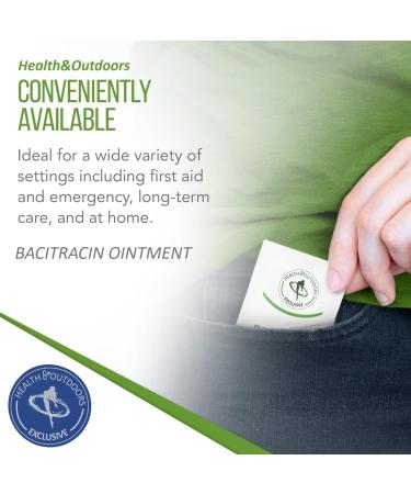 HEALTH & OUTDOORS Bacitracin Ointment First Aid 50 Count .9g Packets - for Cuts Burns Abrasions Wounds and Scrapes - Buy Online on GoSupps.com