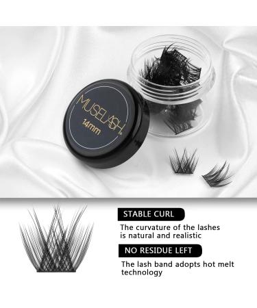 48 Clusters DIY Eyelash Extensions - MUSELASH 10mm Soft Fluffy C Curl Lashes for Natural Look - Buy Online on GoSupps.com