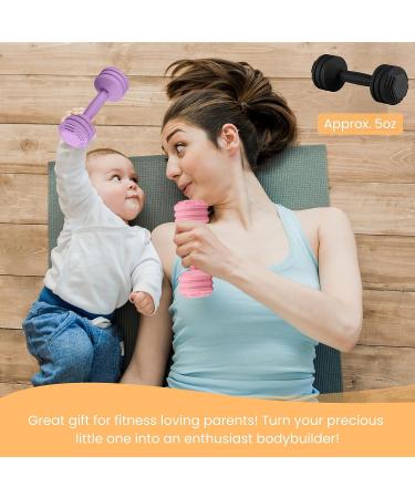Silicone Baby Dumbbell Teether Weight Rattle Toy - Perfect Gift for Boys and Girls - Buy Online on GoSupps.com