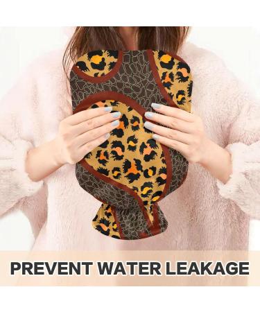 Mnsruu Leopard Paisley Hot Water Bottle with Soft Cover - 2L | Perfect Gift for Women & Kids | Ideal Christmas Present - Buy Online on GoSupps.com