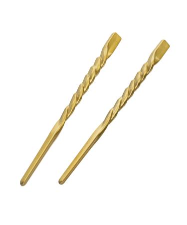 GIZZY Pair Gold Colourway Twist Design Hair Chopsticks.