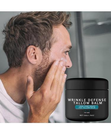 Tallow Face Moisturizer | Wrinkles Defense Tallow Face Wash Tallow Night Serums and Cream | Skin Care Moisturizer for Men Diminish Fine Lines and Wrinkles 50g - Buy Online on GoSupps.com