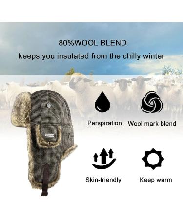 Winter Trapper Hat - Russian Faux Fur Ushanka Aviator Bomber for Men Women - Brown-3 Large-X-Large - Buy Online on GoSupps.com