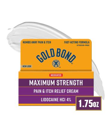 Gold Bond Lidocaine Multi-Symptom Relief Cream 1.75 oz., Numbs Away Pain & Itch