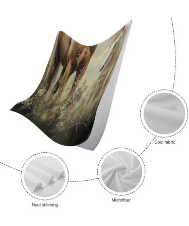 Quick Dry Towel with Horses Print - Perfect for Home Sports & Outdoor Use | Embroidered Animal Designs - Buy Online on GoSupps.com