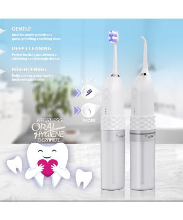 Portable Water Flosser & Toothbrush Combo - Travel-Friendly 2 in 1 Braces Friendly Ideal for School & Outdoor Adventures - Buy Online on GoSupps.com