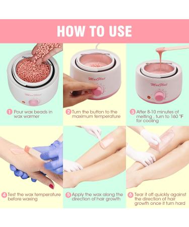 Wax Machine Hard Wax Kit for Hair Removal - Rose Hard Wax Beans, 14.1oz, 20 Applicator Sticks - Full Body Waxing Kit for Women at Home - Buy Online on GoSupps.com