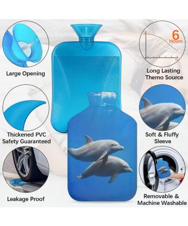2L Delphin Hot Water Bottle - Pain Relief for Menstrual Cramps & Cold Feet | PVC Warming Bag for Heat Therapy & Ice Compression | International Shipping - Buy Online on GoSupps.com