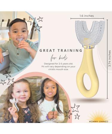 Happy Bubble Kids U-Shaped Toothbrush - Age 2-5 (Blue) | Premium Soft Silicone Toddler Toothbrush - Buy Online on GoSupps.com